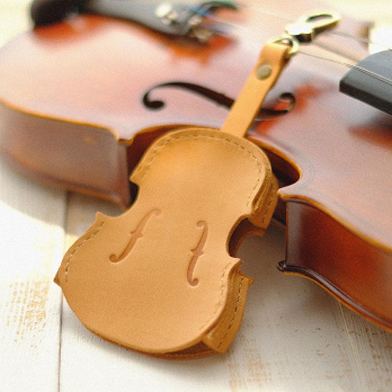 Handmade Leather Cute Violin Camel Keyring Keychain Women Personalized Monogrammed Gift Custom Wallet Women Keyring Keychain
