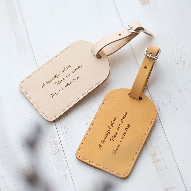 Handmade Leather Luggage Tag Personalized Monogrammed Gift Custom Women Wallet Graduation Gift