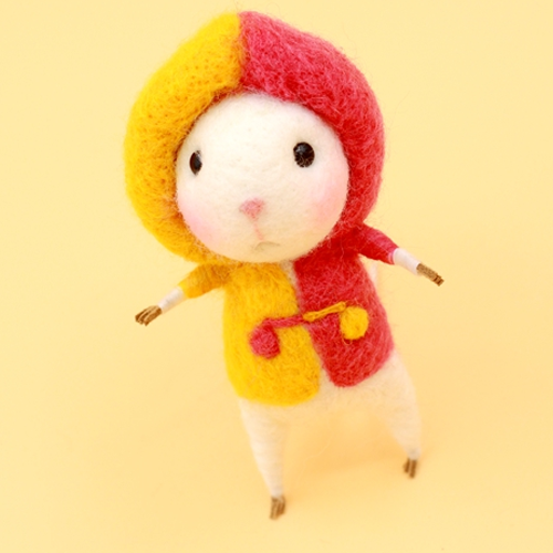 Handmade Needle felted felting project animal constellation cute mouse mice Libra felted wool doll - Feltify