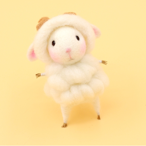 Handmade Needle felted felting project animal constellation cute mouse mice Aries felted wool doll - Feltify