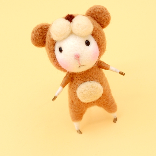 Handmade Needle felted felting project animal constellation cute mouse mice Leo felted wool doll - Feltify
