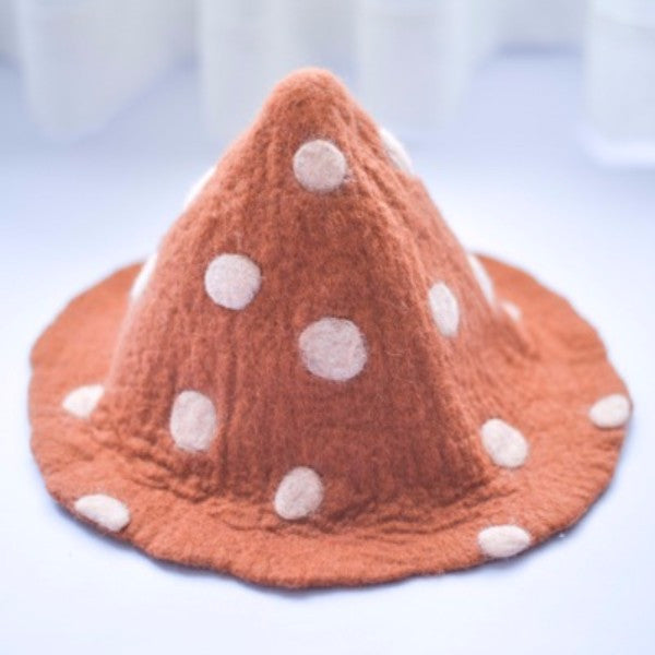 Handmade felted needle felted Bambi deer witch wool Hat Halloween costume witch costume