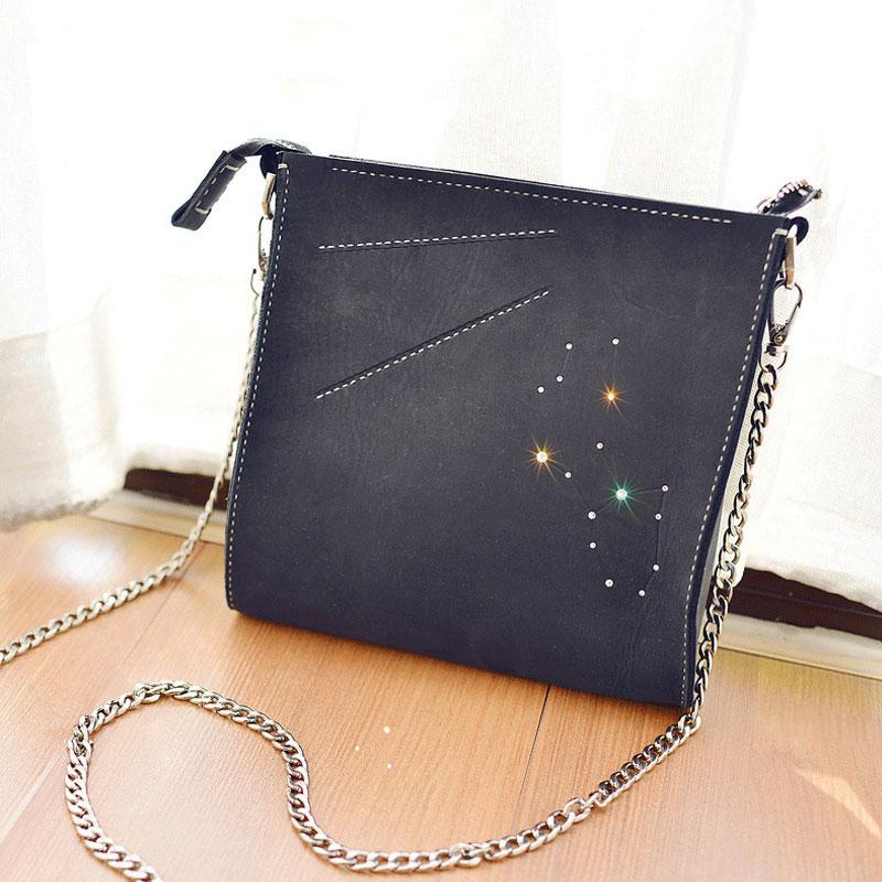 LEATHER PERSONALIZED Constellation SHOULDER BAG PURSE HANDMADE