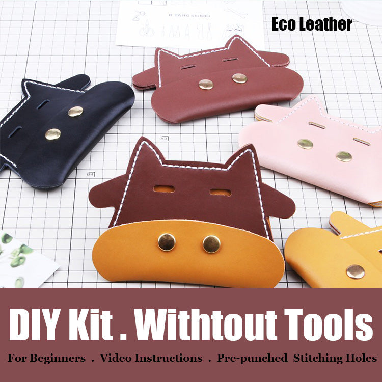 Cow Leather Card Holder Kit DIY Leather Coin Wallet Kit DIY Eco Leather Project