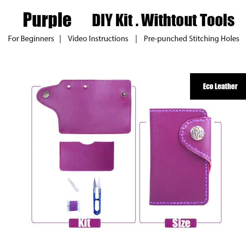 Purple Leather Key Holder Kit DIY Leather Key Wallet Kit DIY Leather Projects DIY Leather Kit