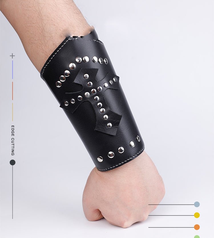 Leather Pattern Leather Wrist Armor Pattern Gauntlet Wristband Leather Feltify