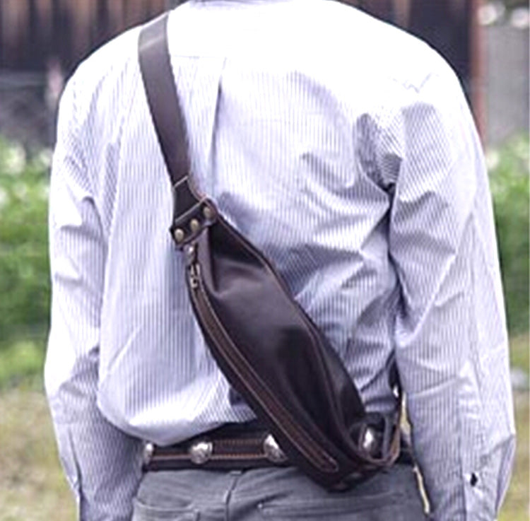 Mens Leather Slim Sling Bag Pattern Leather Patterns Crossbody Pack Leather Craft Pattern