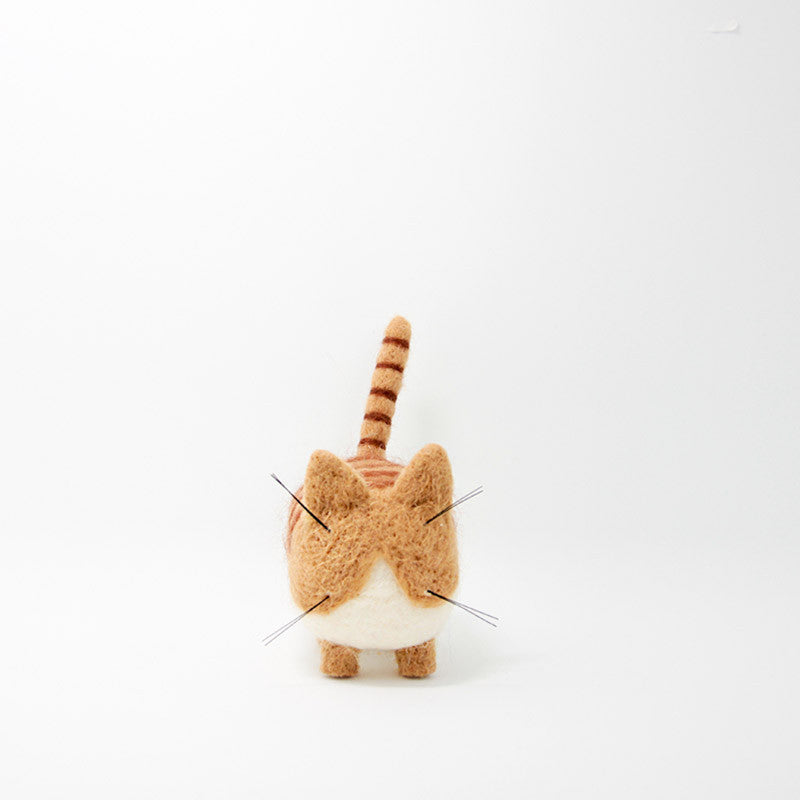 Needle Felted Felting project Animals Cat Tan White Cute Craft