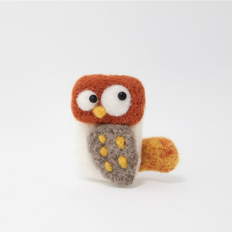 Needle Felted Felting project Animals Owl Cute Brooch Jewelry - Feltify