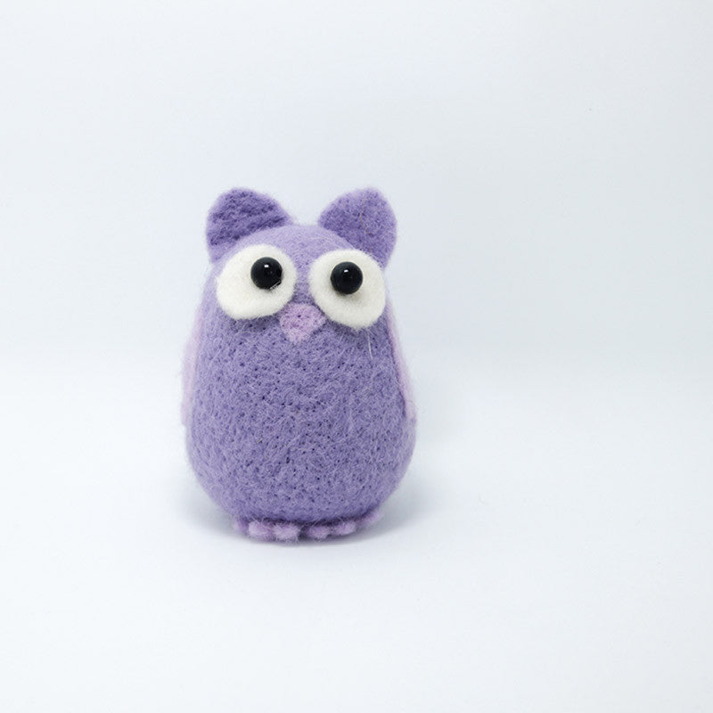 Needle Felted Felting project Animals Owl Purple Cute Craft
