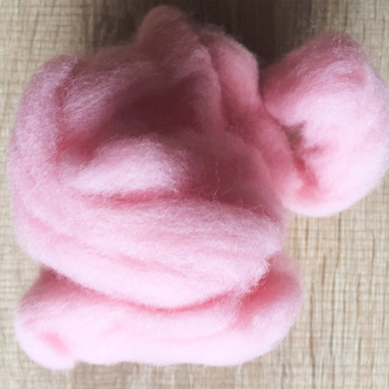 Needle felted wool felting Light pink wool Roving for felting supplies short fabric easy felt