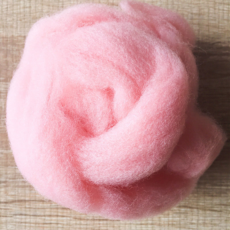Needle felted wool felting Rose pink wool Roving for felting supplies short fabric easy felt