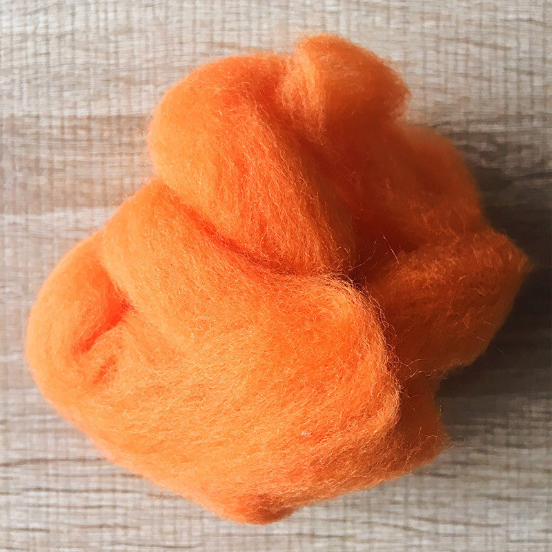 Needle felted wool felting fox orange wool Roving for felting supplies short fabric easy felt