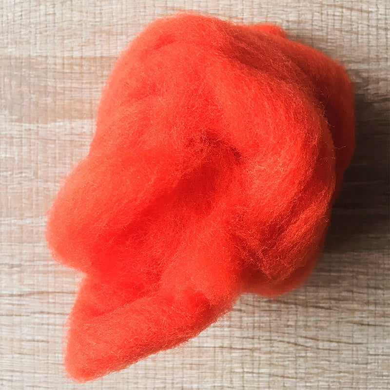 Needle felted wool felting pumpkin orange wool Roving for felting supplies short fabric easy felt