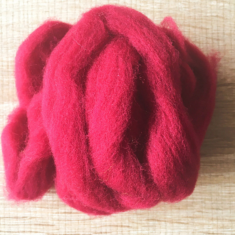 Needle felted wool felting Berry Red wool Roving for felting supplies short fabric easy felt
