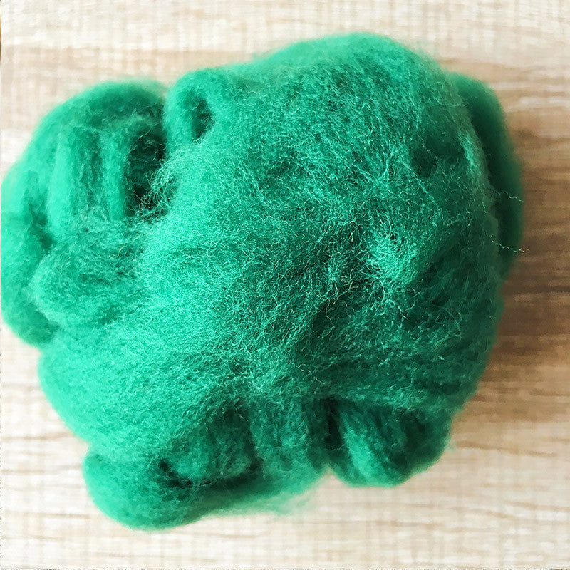 Needle felted wool felting Green Forest wool Roving for felting supplies short fabric easy felt - Feltify