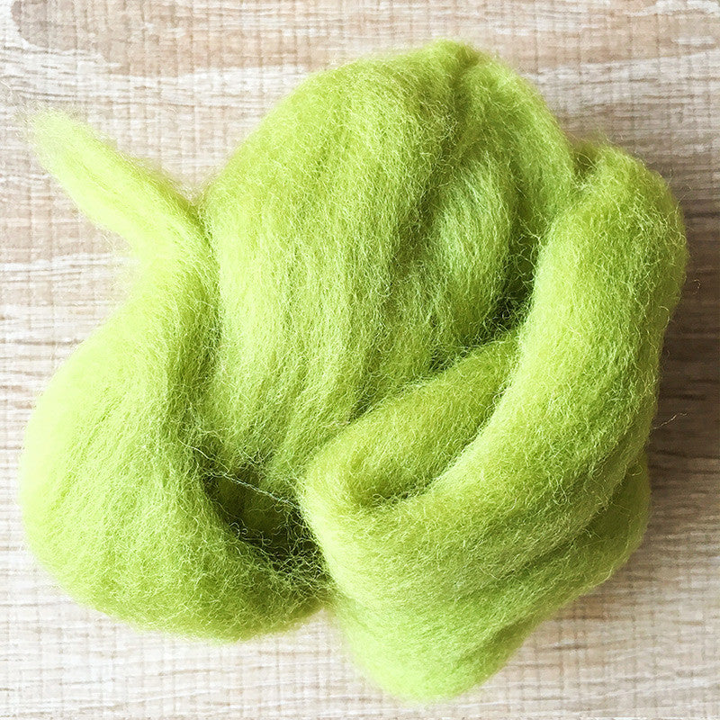 55g Colored Needle Felting Wool Fibre Wool Yarn Roving for Needle Felting  Hand Spinning DIY Craft Materials Needle Felting and Wet Felting (Green)