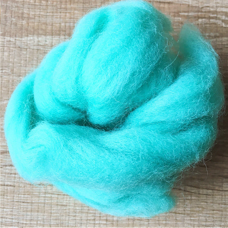 Needle felted wool felting Green Mint wool Roving for felting supplies short fabric easy felt