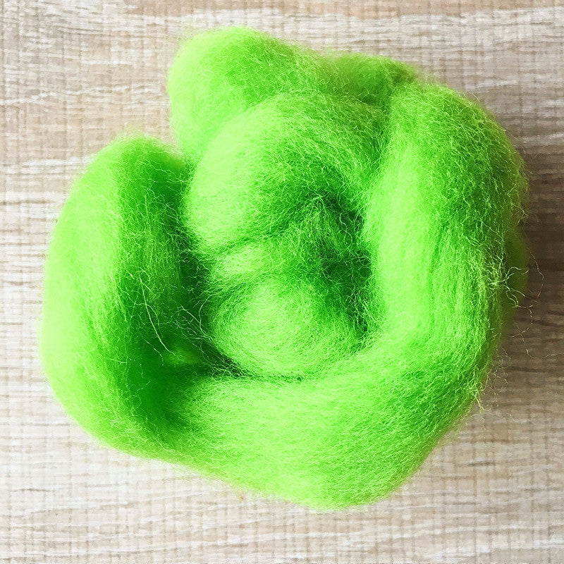 Needle felted wool felting Green Monster wool Roving for felting supplies short fabric easy felt