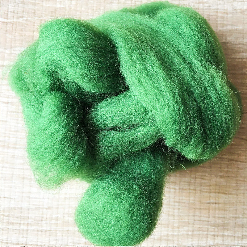 Needle felted wool felting Green Pine wool Roving for felting supplies short fabric easy felt