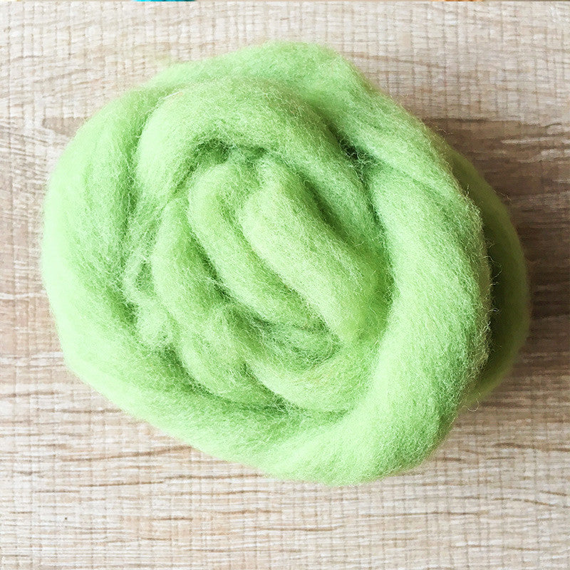 Needle felted wool felting Green apple wool Roving for felting supplies short fabric easy felt