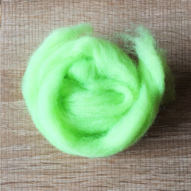 Needle felted wool felting Green burgeen wool Roving for felting supplies short fabric easy felt - Feltify