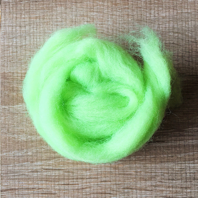 Needle felted wool felting Green burgeen wool Roving for felting supplies short fabric easy felt