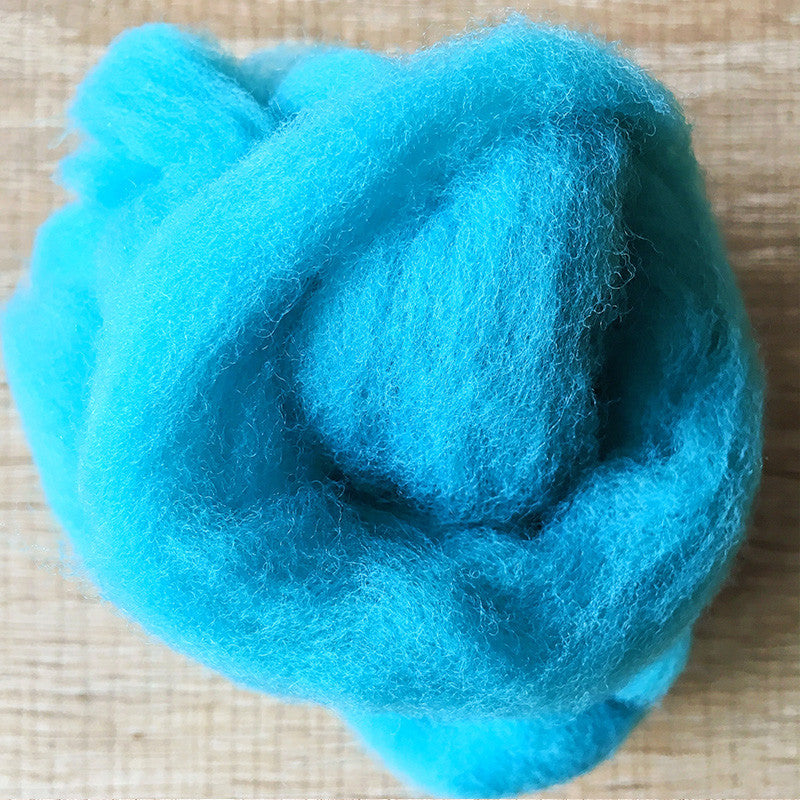 Needle felted wool felting Blue Sullivan Blue wool Roving for felting supplies short fabric easy felt