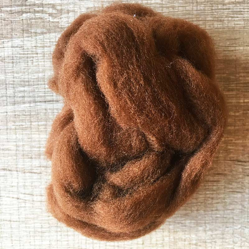 Needle felted wool felting Brown wool Roving for felting supplies short fabric easy felt