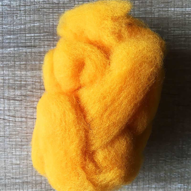 Needle felted wool felting gold yellow wool Roving for felting supplies short fabric easy felt