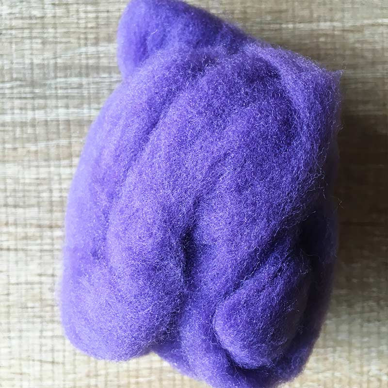 Needle felted wool felting grape purple wool Roving for felting supplies short fabric easy felt