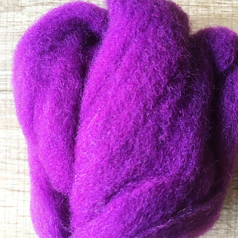 Needle felted wool felting purple wool Roving for felting supplies short fabric easy felt