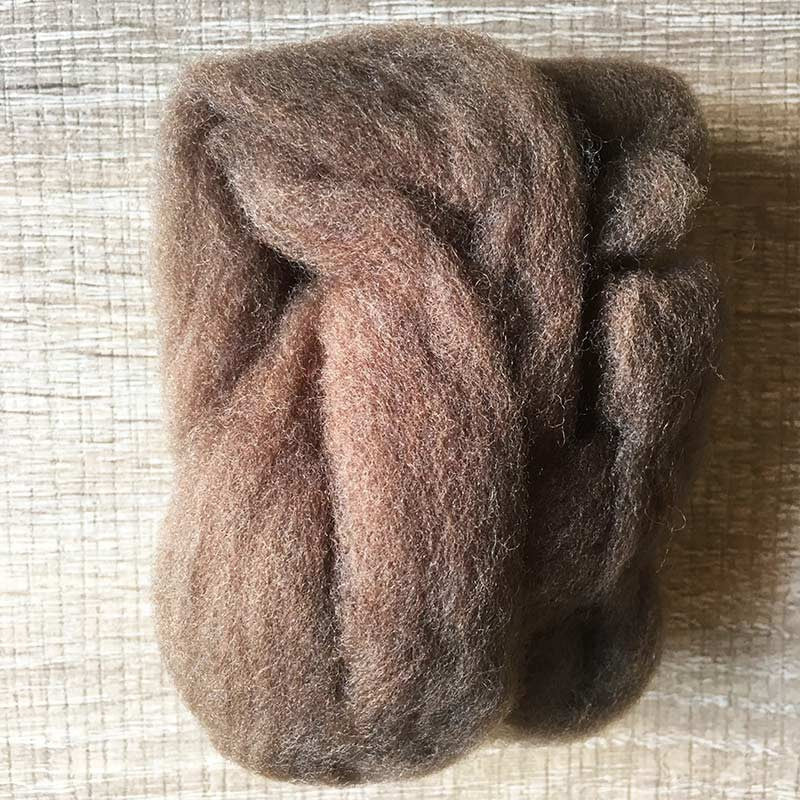 Needle felted wool felting racoon brown wool Roving for felting supplies short fabric easy felt