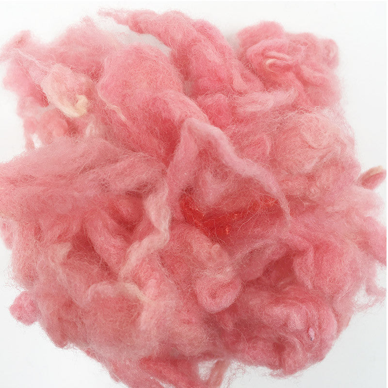 Needle felting supplies 10g pink wool Curly Wool Curly Fiber for Wool Felt for Poodle Bichon and Sheep