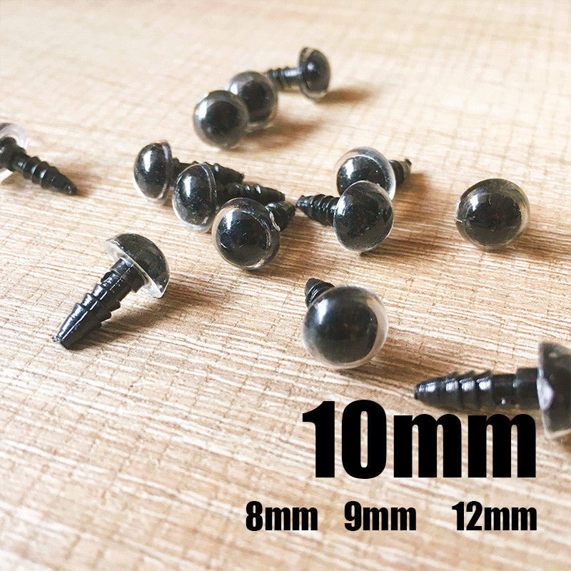 Safety eyes - 10 mm - Black - 10 pairs, Accessories