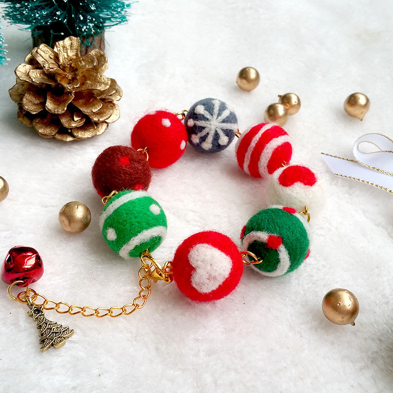 Needle felting kit for beginners starters Christmas accessories Bracelet Cute balls