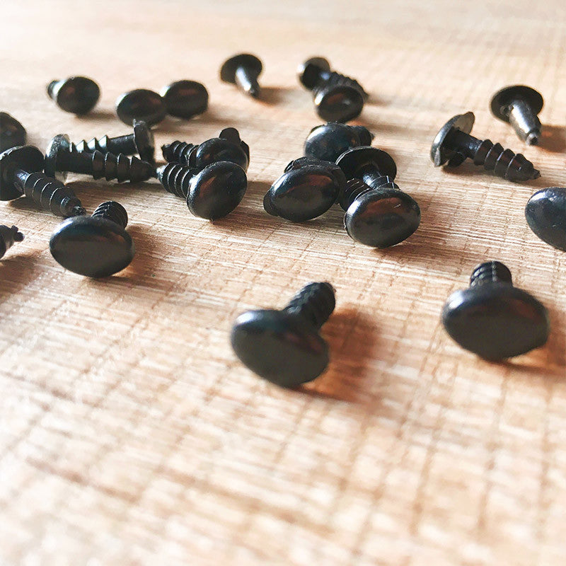 Black Oval Safety Eyes/ Noses for Amigurumi - available in 4 sizes