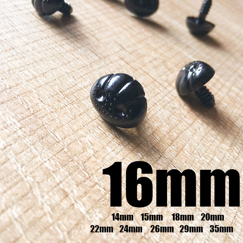 Needle felting supplies animal dog puppy nose 8 pieces 16mm Safety nose Animal nose Amigurumi nose Doll nose Stuffed Toy nose Doll Parts Plastic nose Black