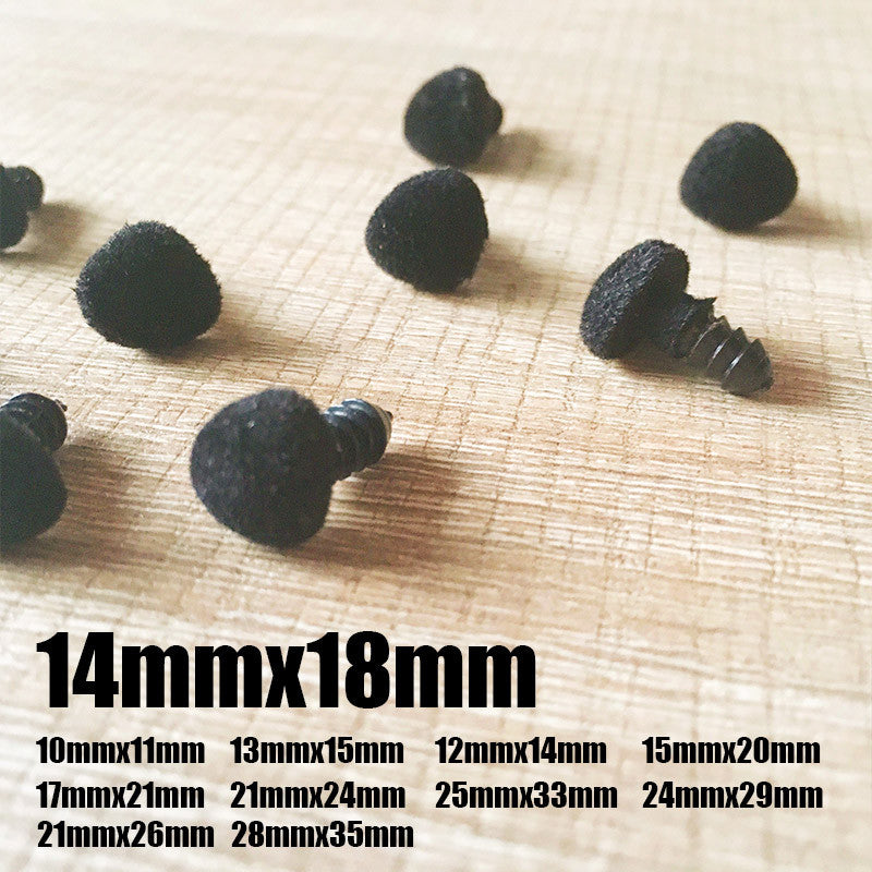 Needle felting supplies animal velour dog puppy nose 10 pieces 14mmx18mm Safety nose Animal nose Amigurumi nose Doll nose Stuffed Toy nose Doll Parts Plastic nose Black