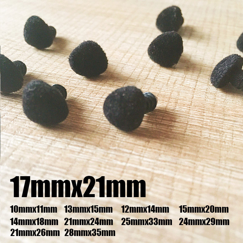 Needle felting supplies animal velour dog puppy nose 10 pieces 17mmx21mm Safety nose Animal nose Amigurumi nose Doll nose Stuffed Toy nose Doll Parts Plastic nose Black