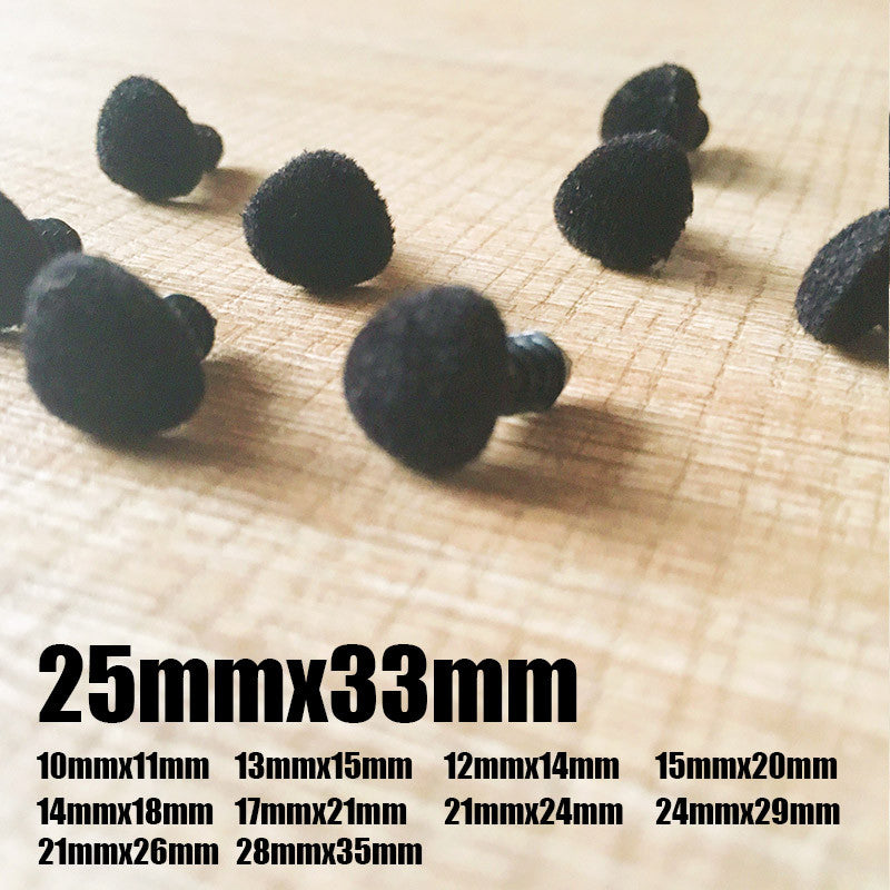 Needle felting supplies animal velour dog puppy nose 10 pieces 25mmx33mm Safety nose Animal nose Amigurumi nose Doll nose Stuffed Toy nose Doll Parts Plastic nose Black