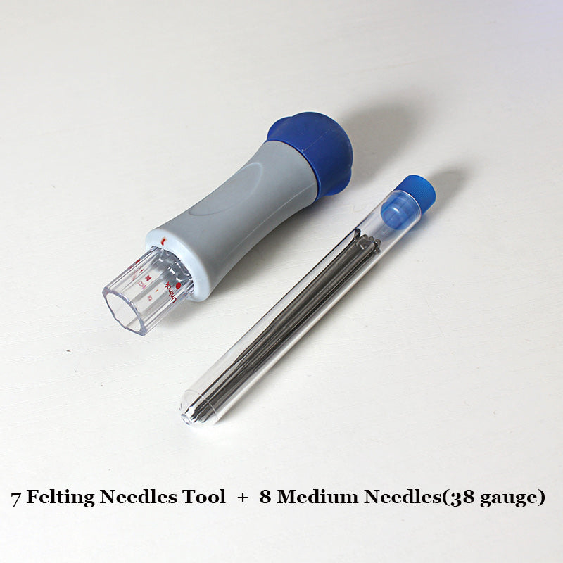 Needle Felting Tools 7 Needles Tool with Medium Needles Felting Needle Holder Needle Felting Quick Tool