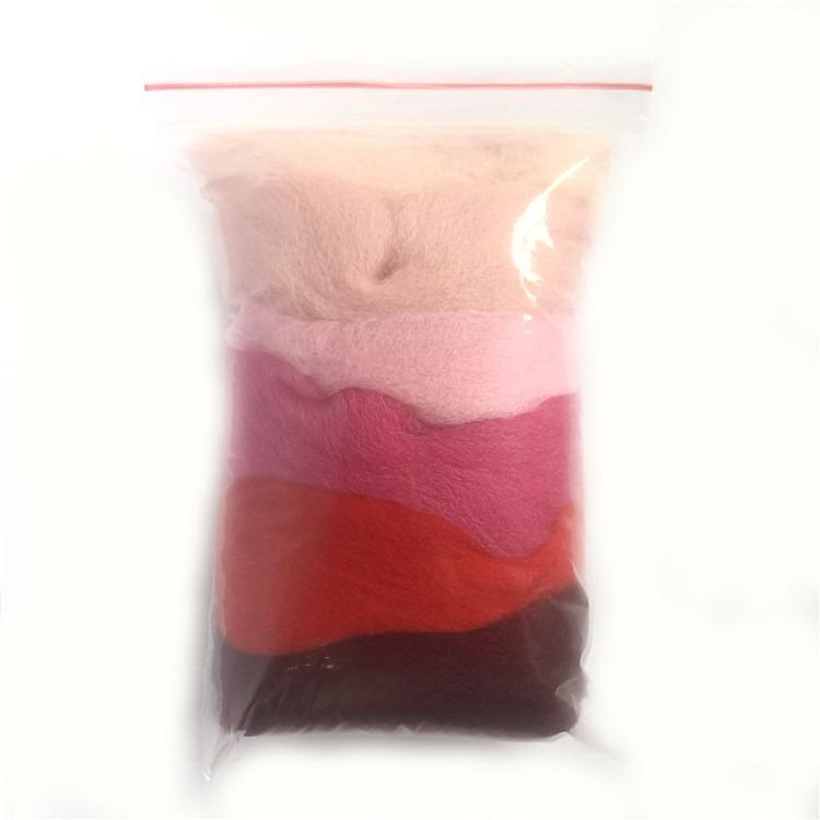 Needle Felting Wool Red Analogous Colors Wool Roving 66s Merino Wool Needle Felting Supplies