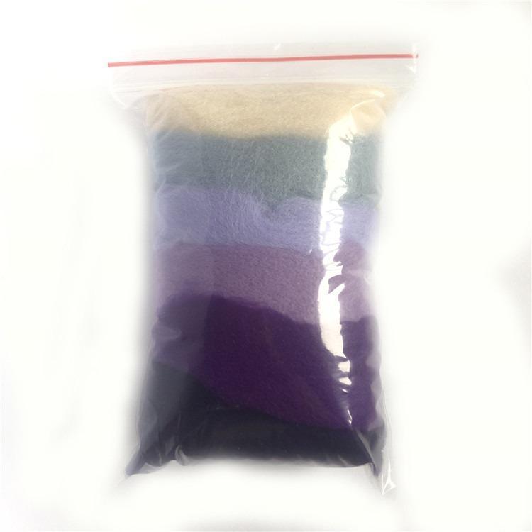 Needle Felting Wool Purple Analogous Colors Wool Roving 66s Merino Wool Needle Felting Supplies