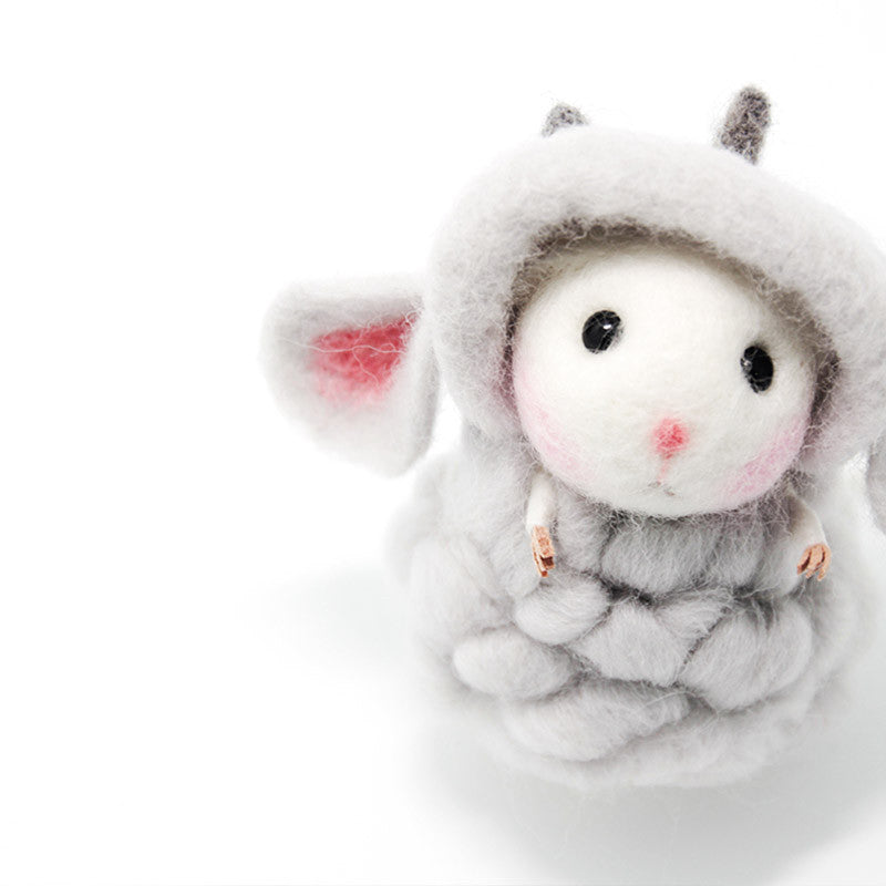 Needle Felted Felting project Animals Cute Kawaii Mouse Sheep