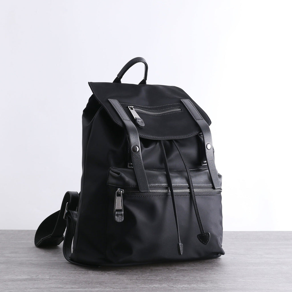 Nylon Backpack Black Womens Travel Backpack Bag Nylon Black School Rucksack for Ladies
