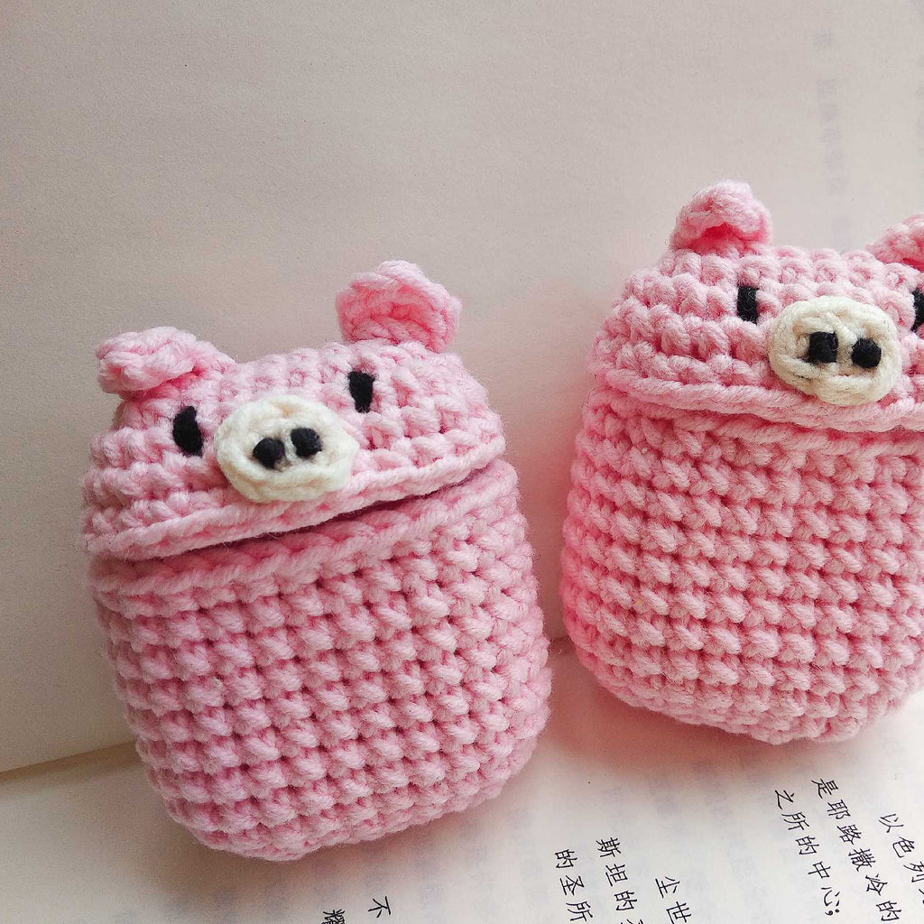 Girl's Cute AirPods 1/2 Cases Pink Pig Handmade Kawaii AirPods Pro Case Pig Airpod Case Cover