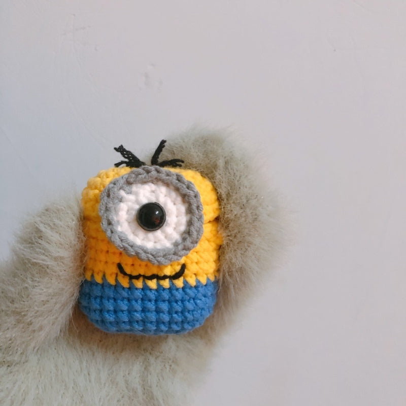 Girl's Cute AirPods Pro Cases Knit Minion Handmade Kawaii AirPods 1/2 Case Minion Airpod Case Cover