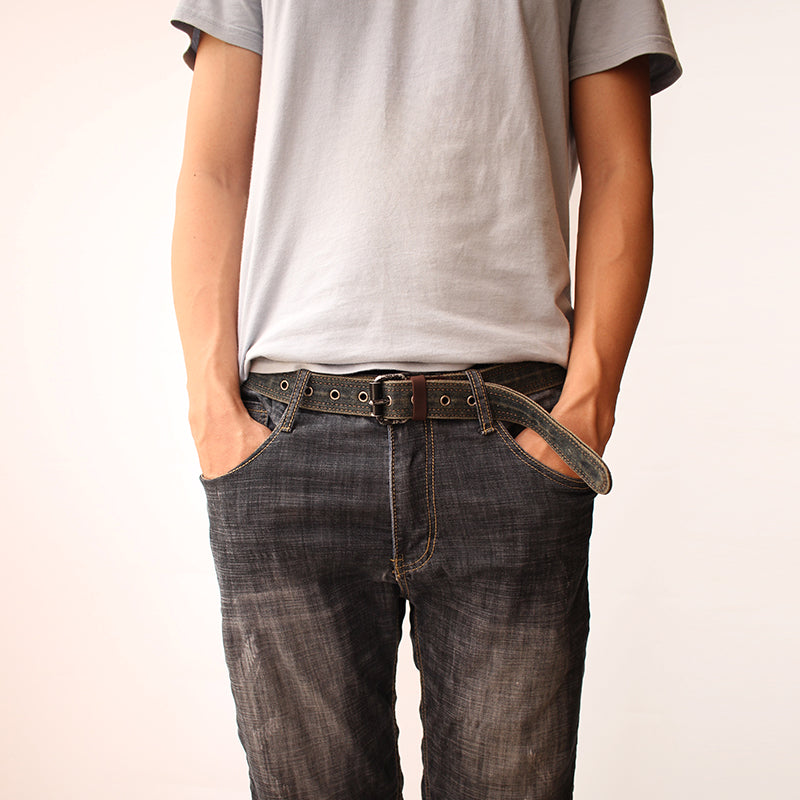 Cool Blue Denim Slim Belts Denim Blue Belt Vintage Denim Belt For