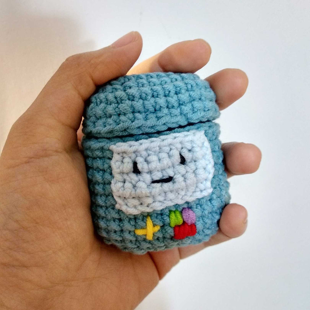 Girl's Cute AirPods Pro Cases Knit Handheld Game Console Handmade Kawaii AirPods 1/2 Case Blue Airpod Case Cover